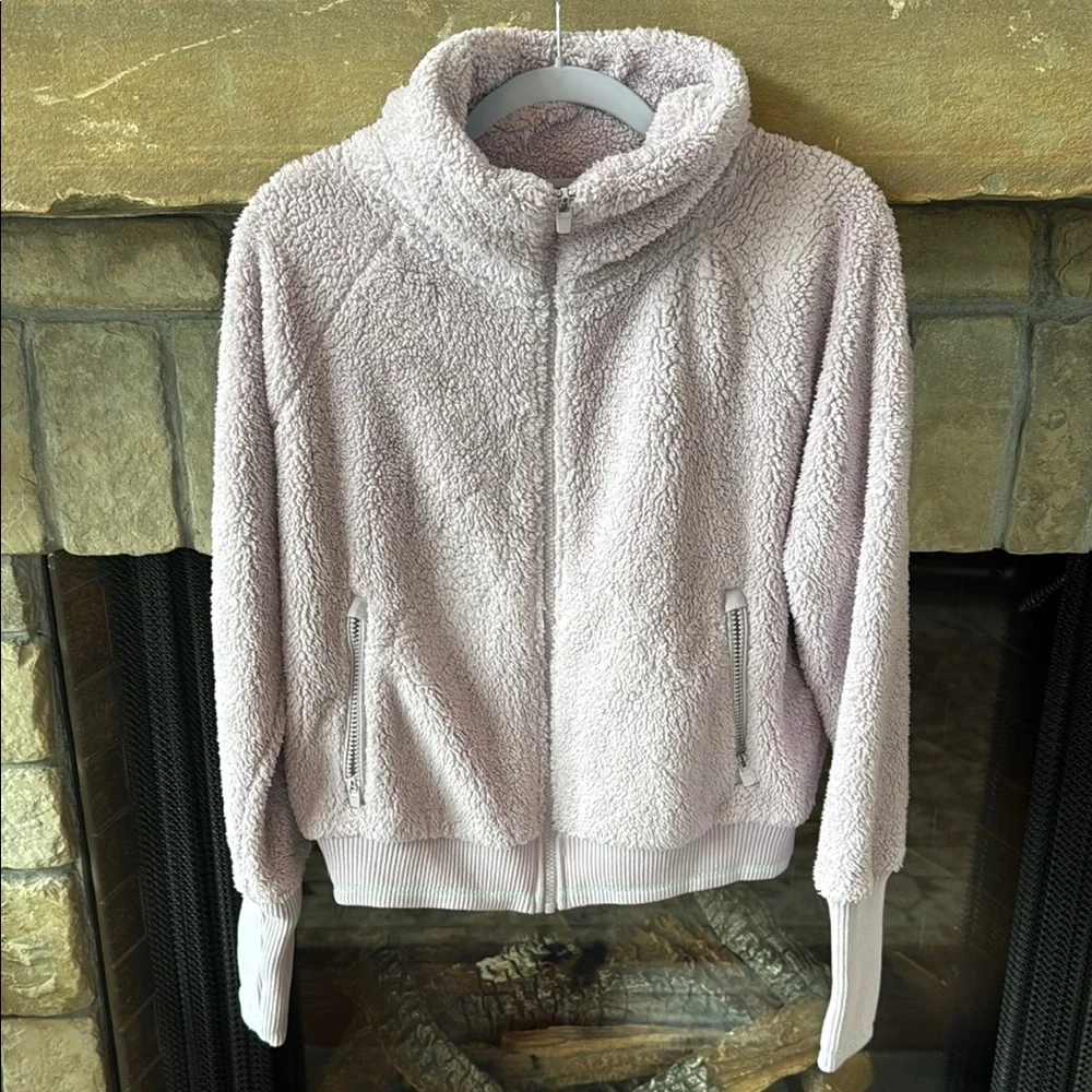 Athleta Cozy Rosey Lavender Sm zip Fleece Jacket and Quilted jogger Pants Set 8 - Picture 2 of 16